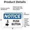 Signmission Push Button (Right Arrow) Sign With Symbol, 5 in W x Rectangle, Vinyl Decal OS-2PACK-NS-D-35-L-17923 - alternate 3